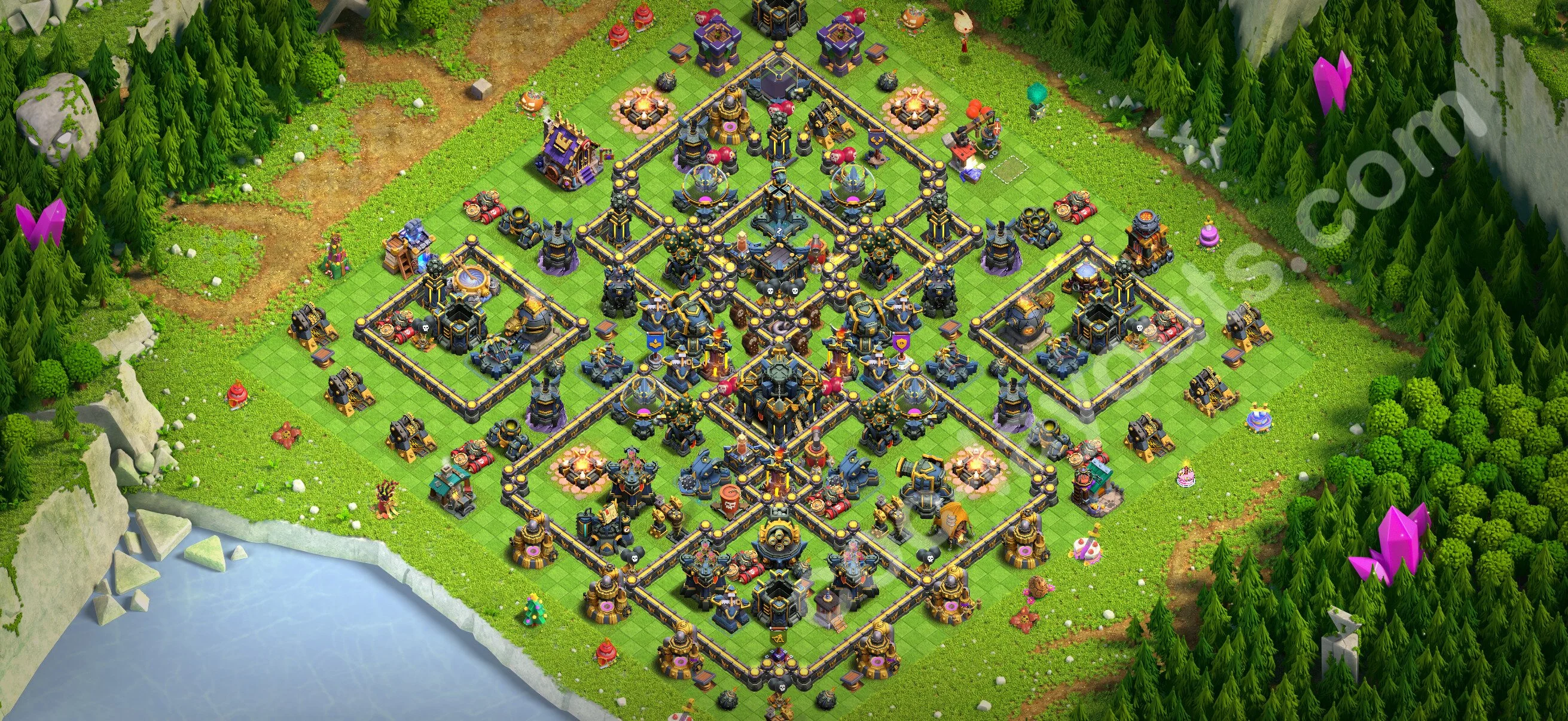 Anti 2 Stars Base TH17 with Link, Anti Air / Electro Dragon - best plan / layout / design - Clash of Clans 2026 - (#75) — Défense TH17