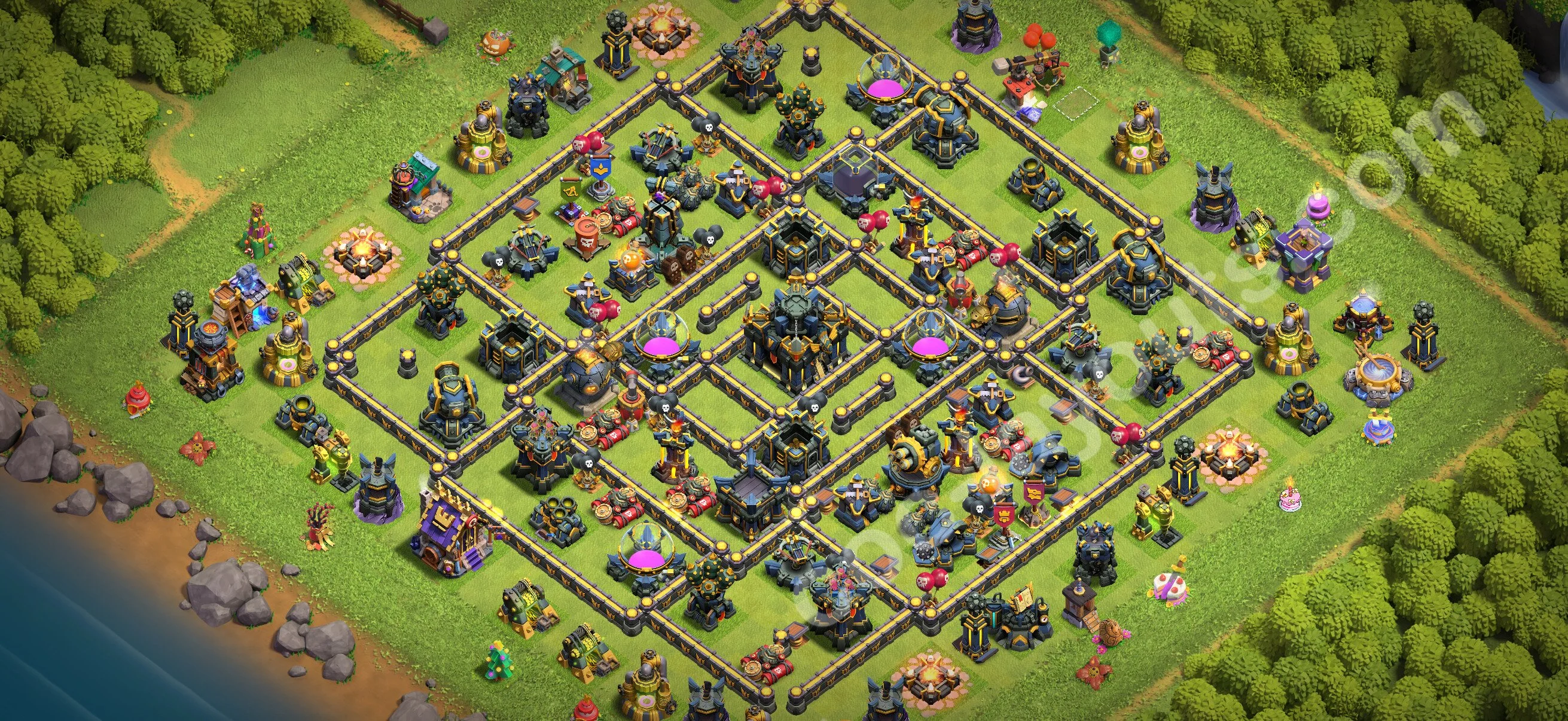 Anti 2 Stars Base TH17 with Link, Hybrid - best plan / layout / design - Clash of Clans 2026 - (#81) — Defense TH17