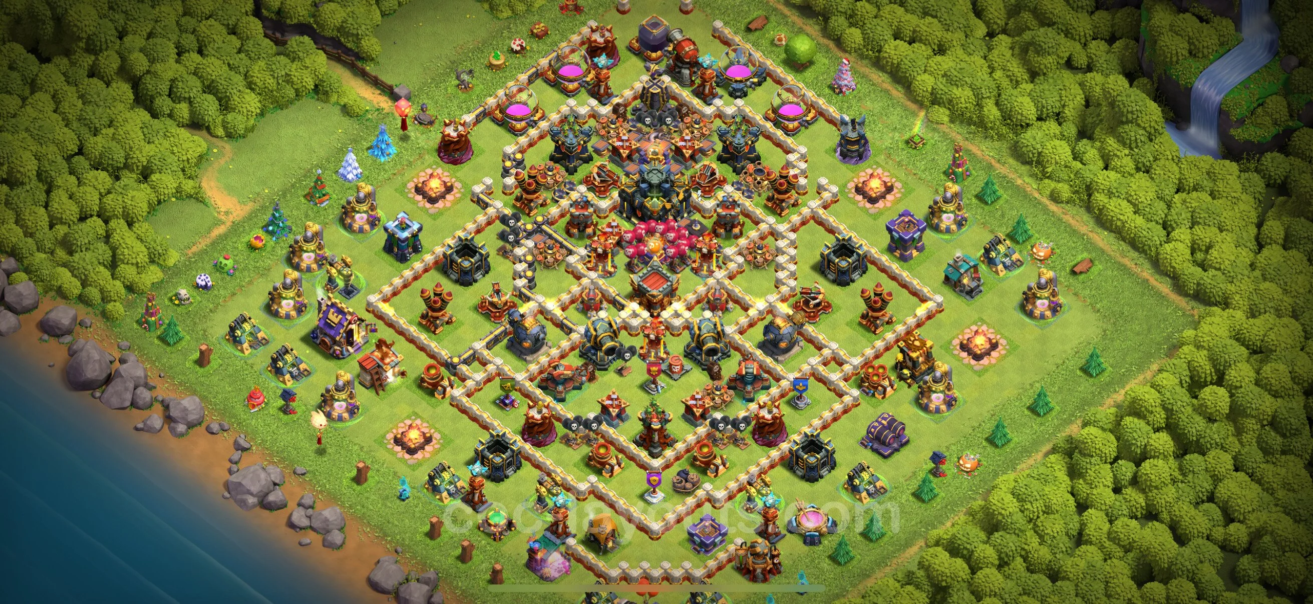 Anti 3 Stars Base TH17 with Link - best plan / layout / design - Clash of Clans - (#9) — Obrona TH17
