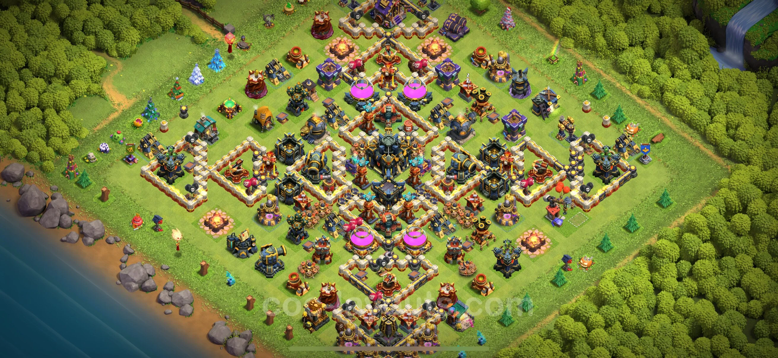 Top Troll Funny Base TH17 with Link - Funny Art Plan - Clash of Clans - (#5)