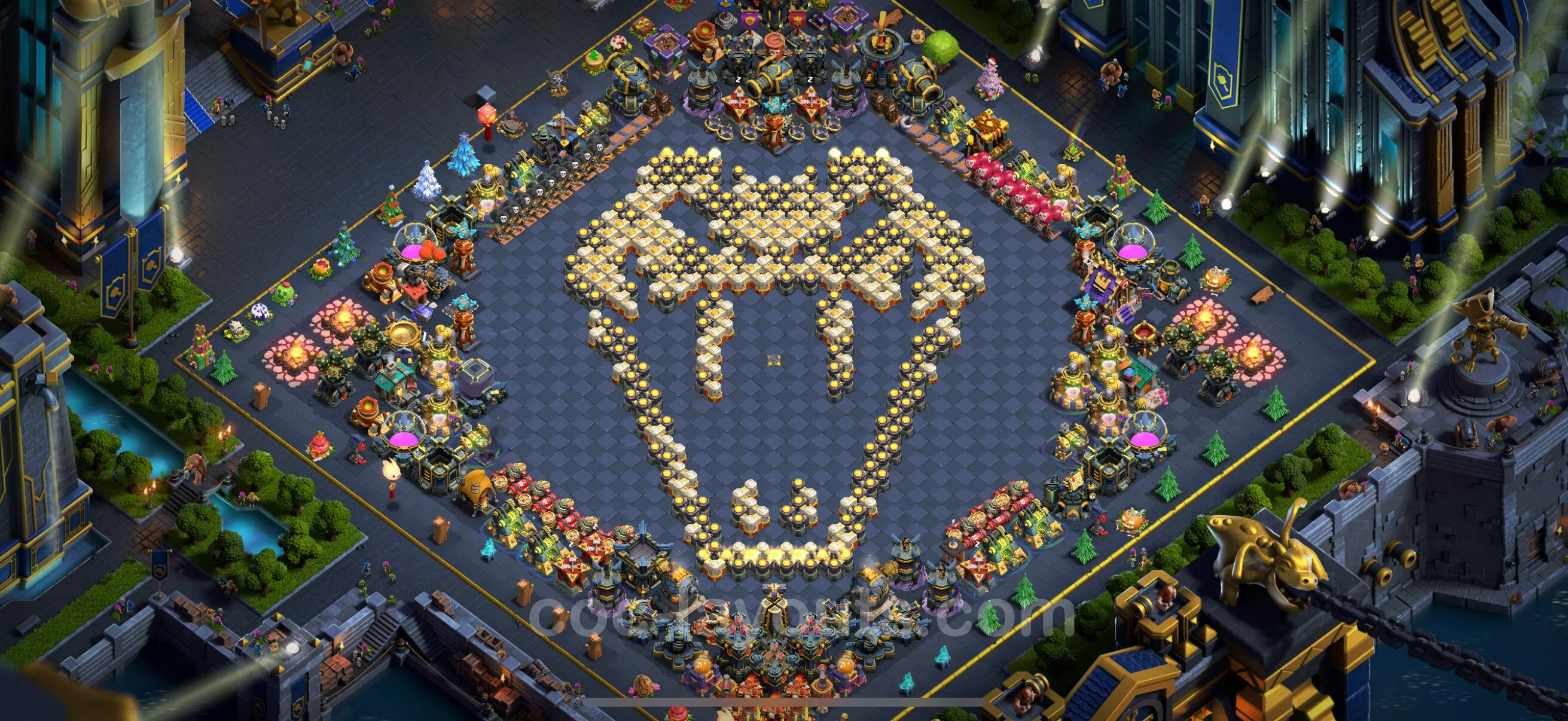 Top Troll Funny Base TH17 with Link - Funny Art Plan - Clash of Clans - (#7)