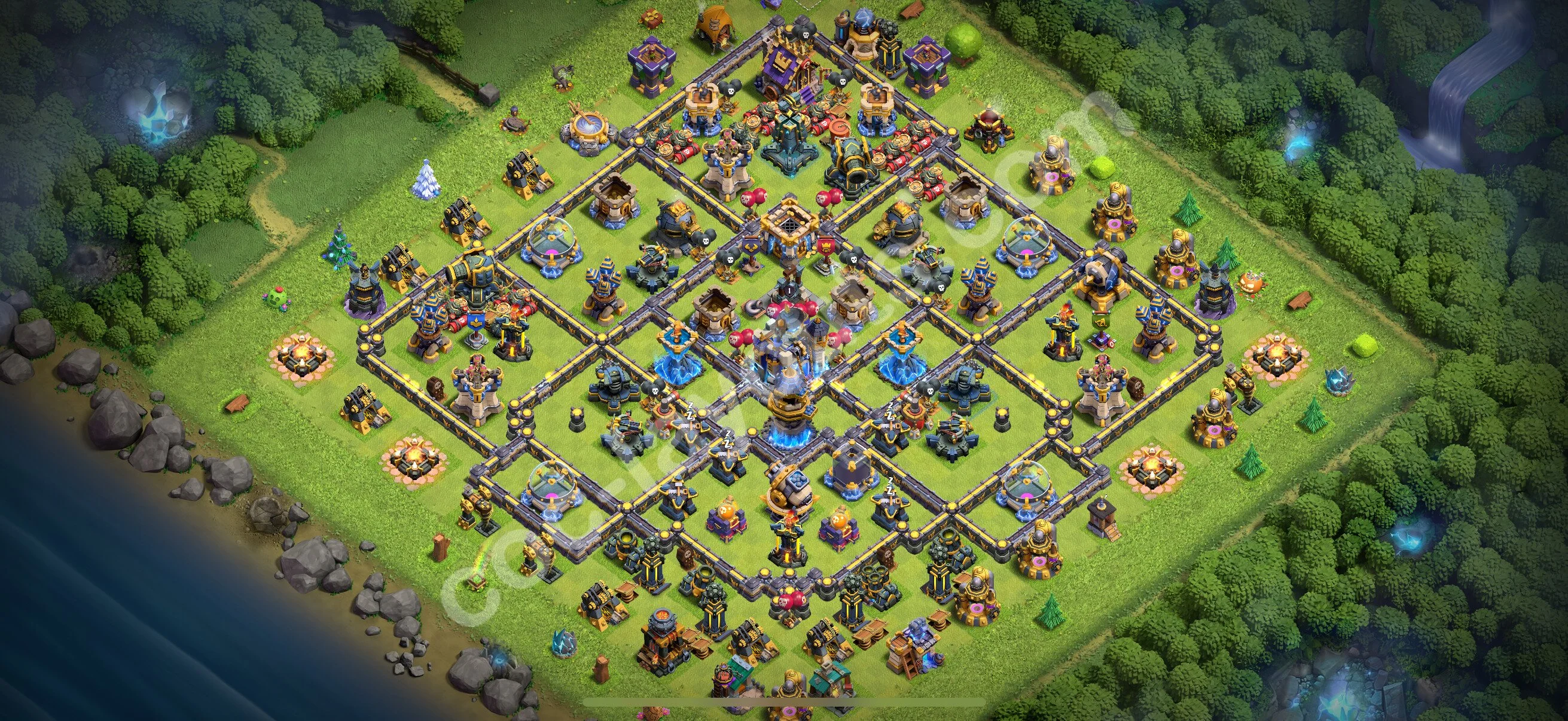Defense (Trophy) Base TH18 with Link, Hybrid - plan / layout / design - Clash of Clans 2026 - (#18) — Verteidigung TH18