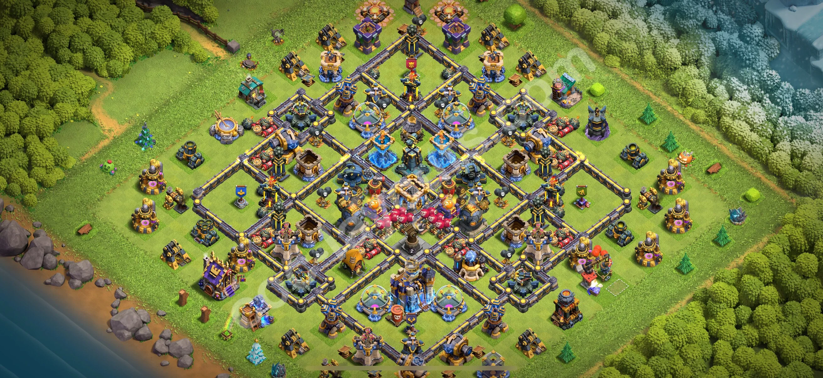 Defense (Trophy) Base TH18 with Link - plan / layout / design - Clash of Clans 2026 - (#29) — Захист TH18