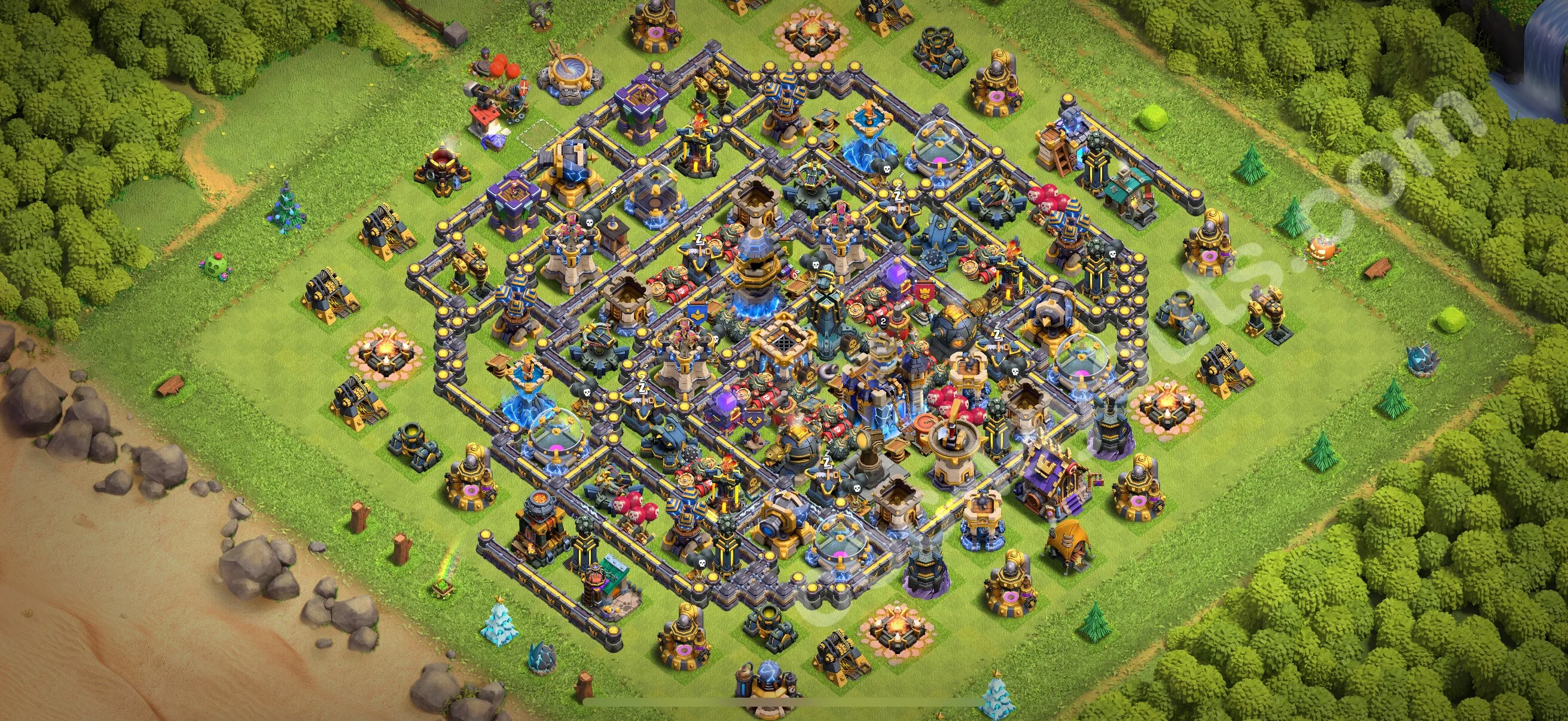 Anti 3 Stars Base TH18 with Link, Hybrid - best plan / layout / design - Clash of Clans 2026 - (#32) — Verdediging TH18