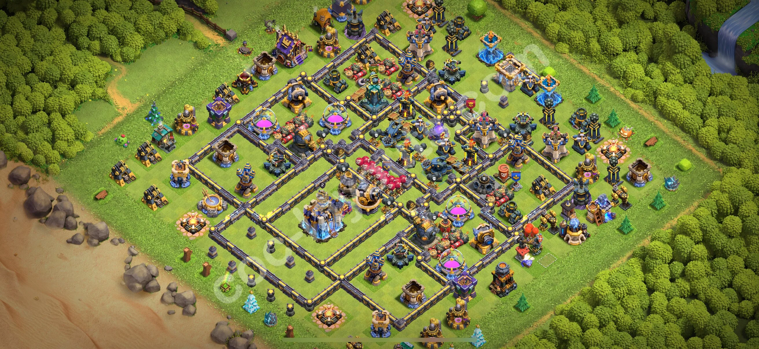 Defense (Trophy) Base TH18 with Link, Legend League, Anti Everything - plan / layout / design - Clash of Clans 2026 - (#33) — Defense TH18