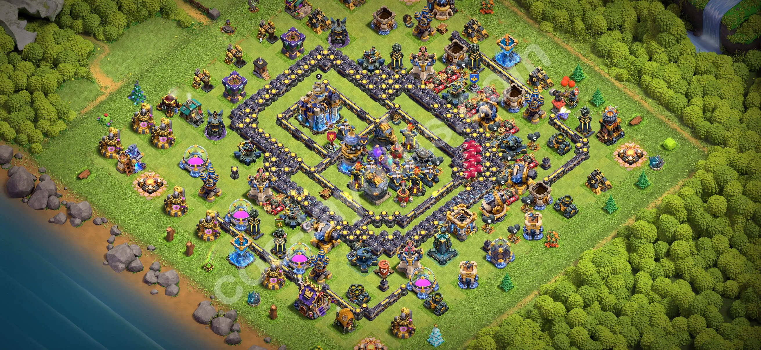 Defense (Trophy) Base TH18 with Link, Anti Everything - plan / layout / design - Clash of Clans 2026 - (#45) — Verdediging TH18