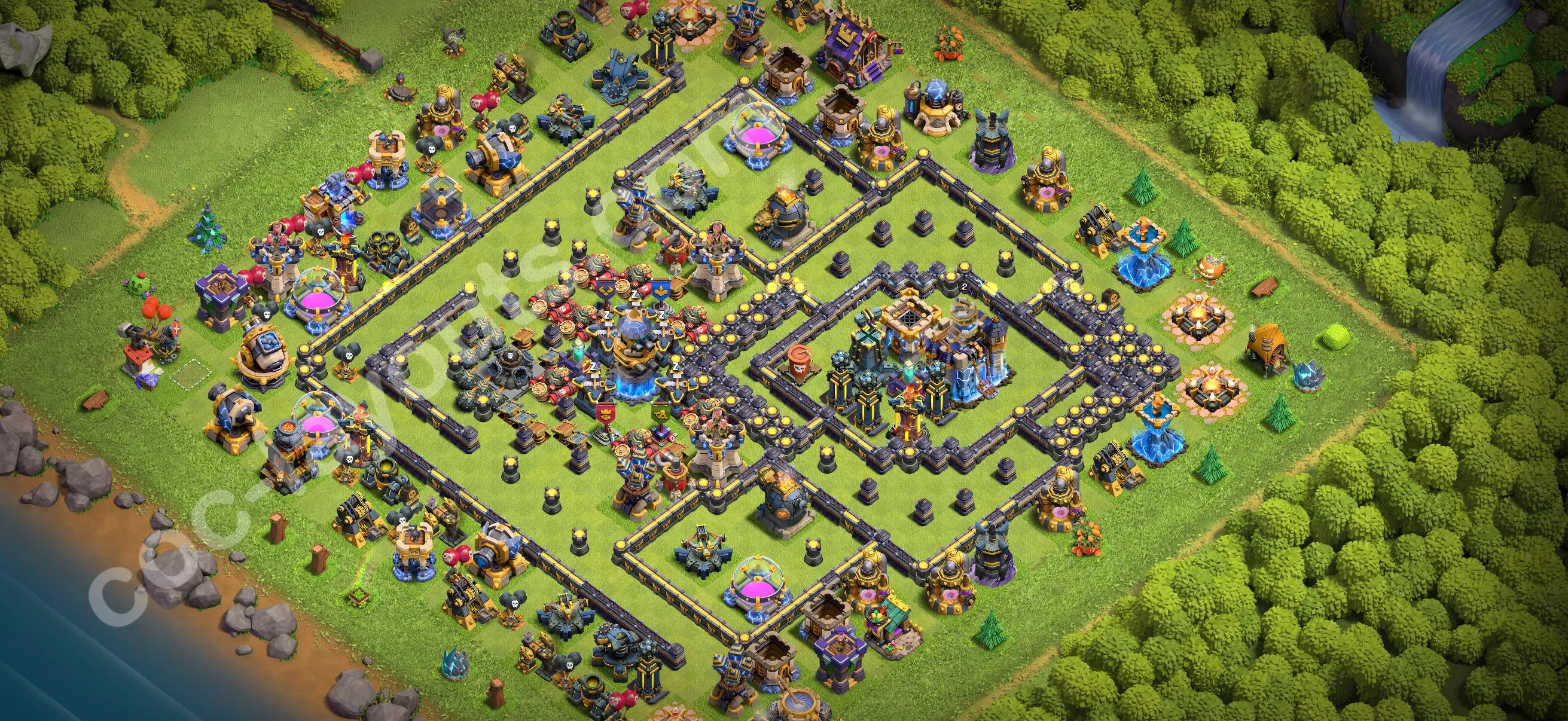Defense (Trophy) Base TH18 with Link - plan / layout / design - Clash of Clans 2026 - (#47) — Verdediging TH18
