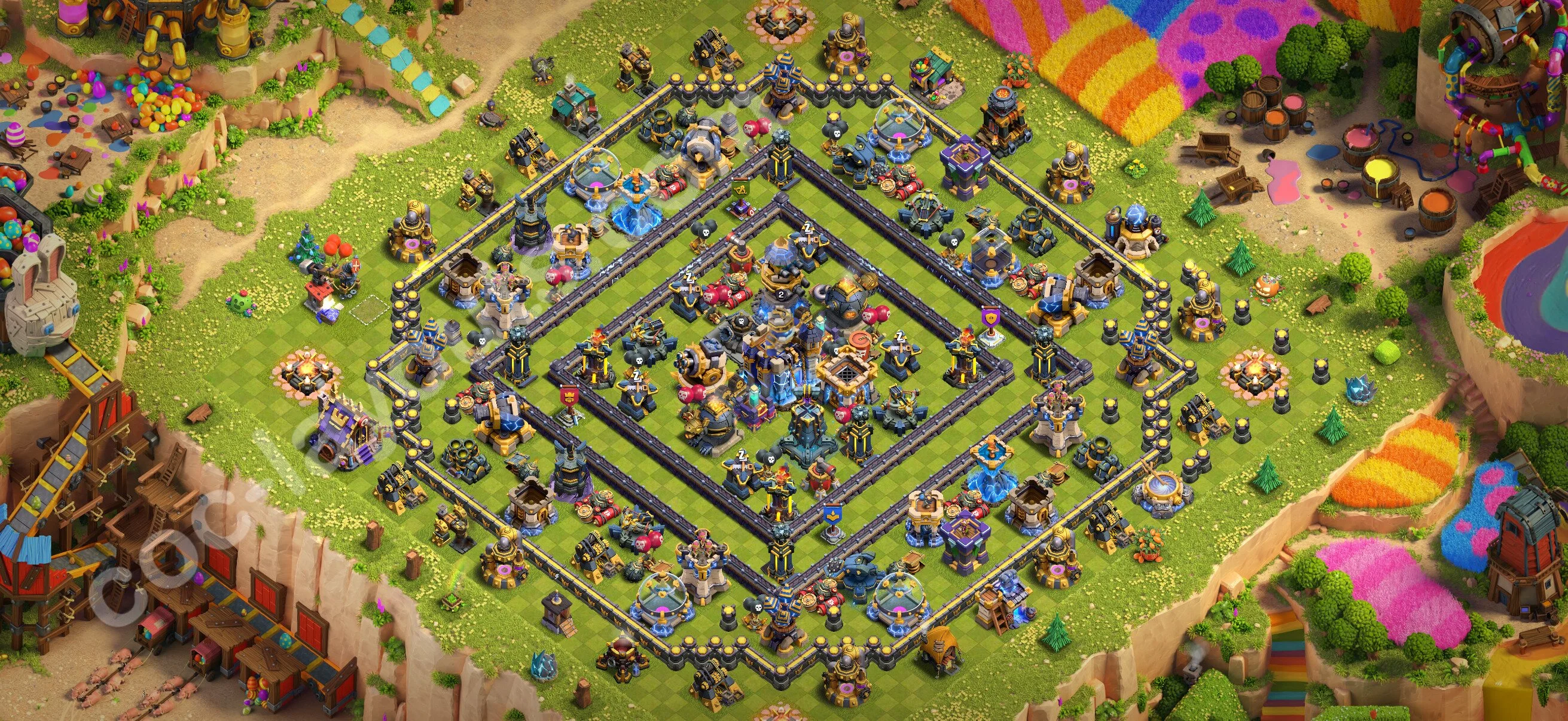Anti 3 Stars Base TH18 with Link, Hybrid - best plan / layout / design - Clash of Clans 2026 - (#51) — Защита TH18
