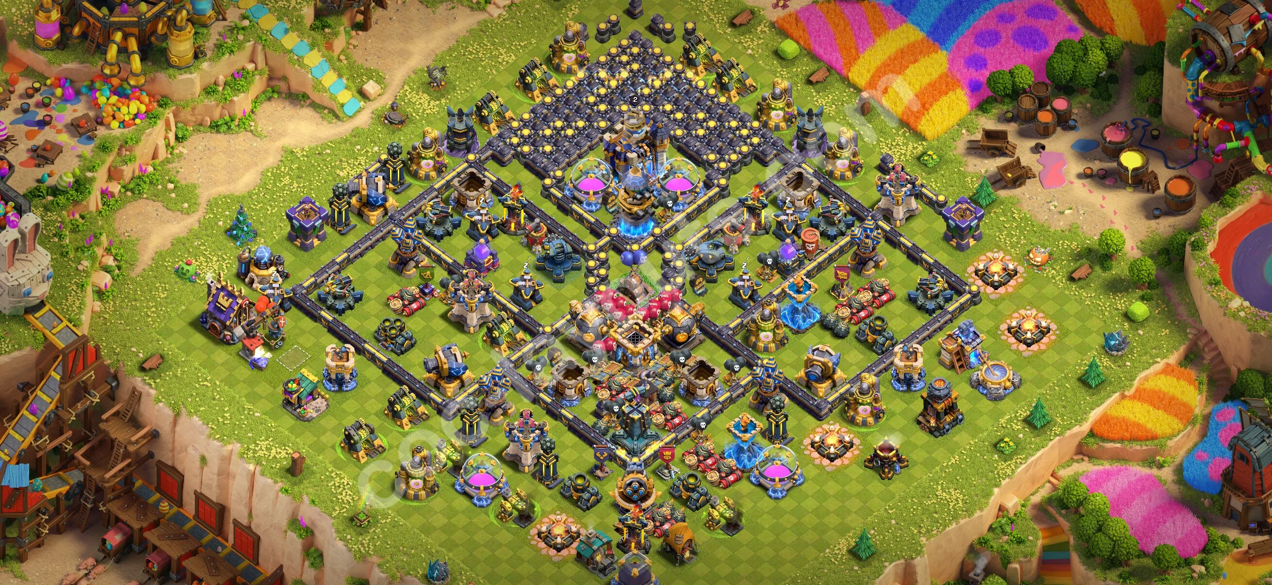 Defense (Trophy) Base TH18 with Link, Legend League - plan / layout / design - Clash of Clans 2026 - (#60) — Verdediging TH18