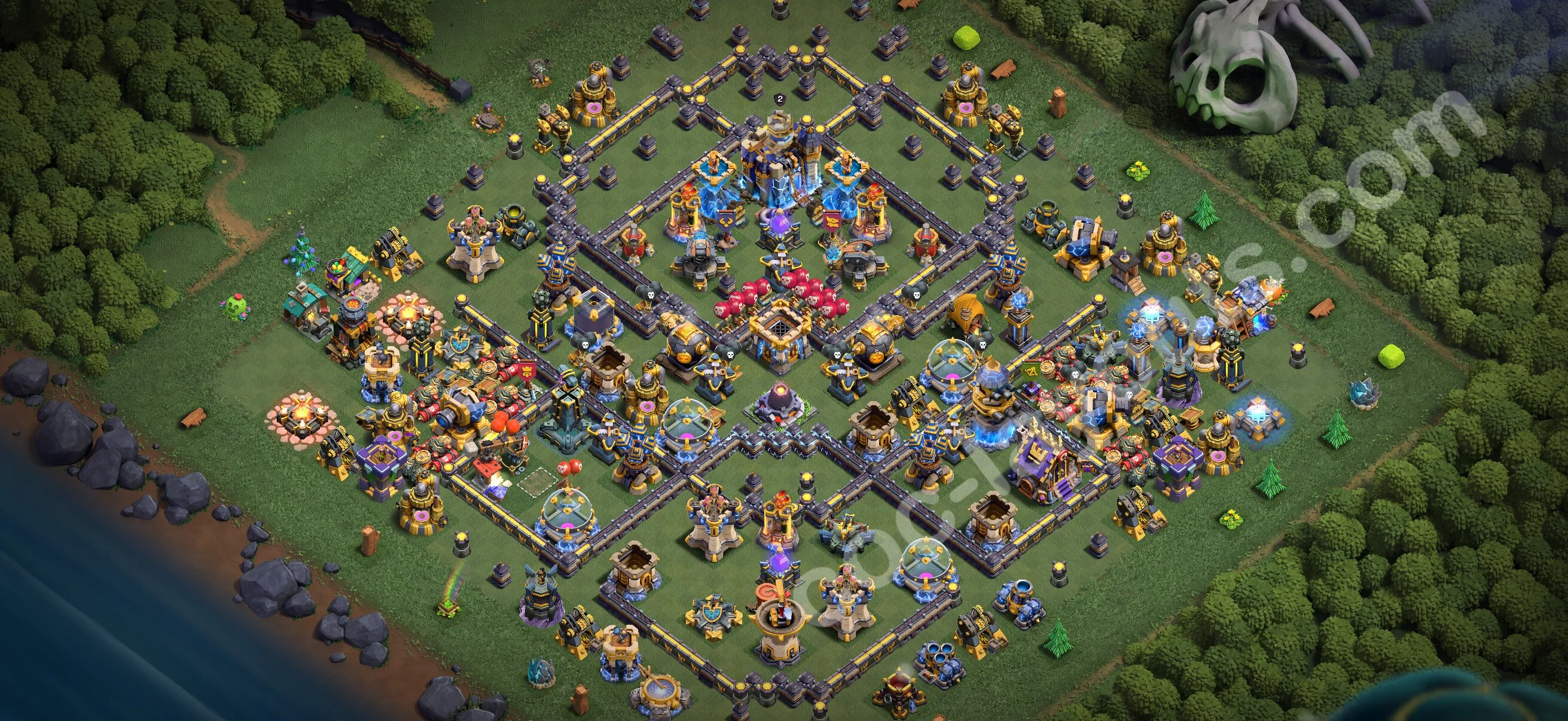 Anti 3 Stars Base TH18 with Link, Hybrid - best plan / layout / design - Clash of Clans 2026 - (#66) — Защита TH18