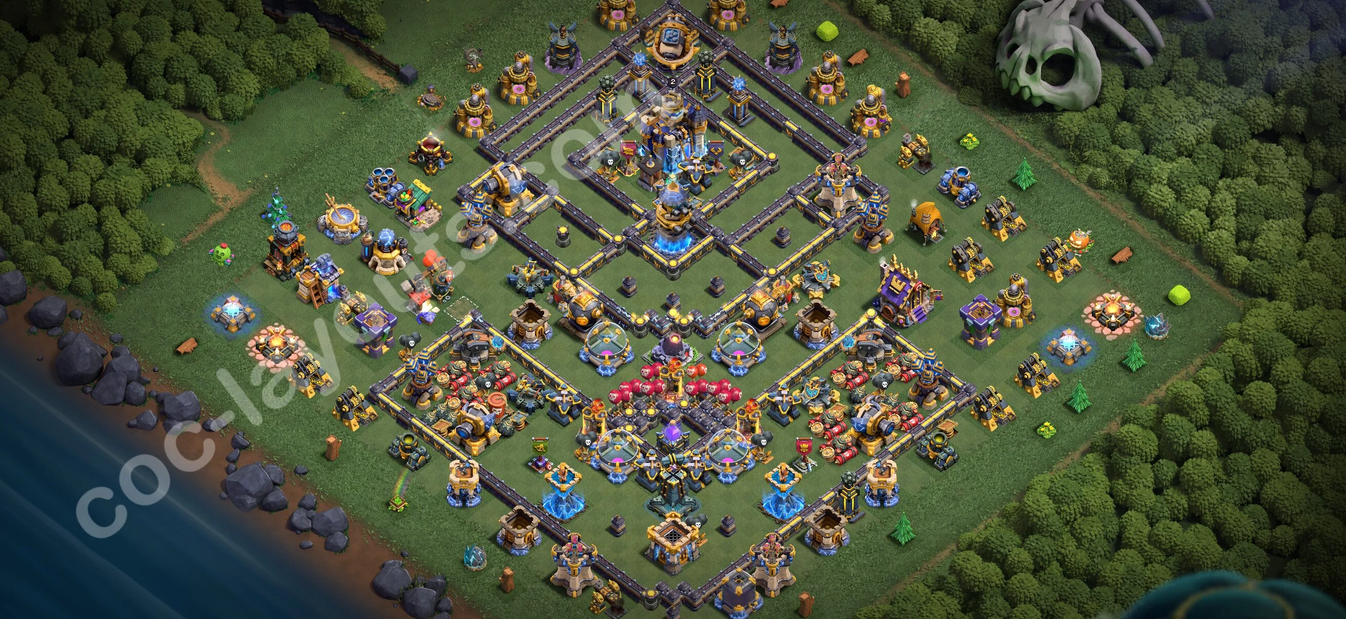 Anti 3 Stars Base TH18 with Link - best plan / layout / design - Clash of Clans 2026 - (#67) — Obrona TH18