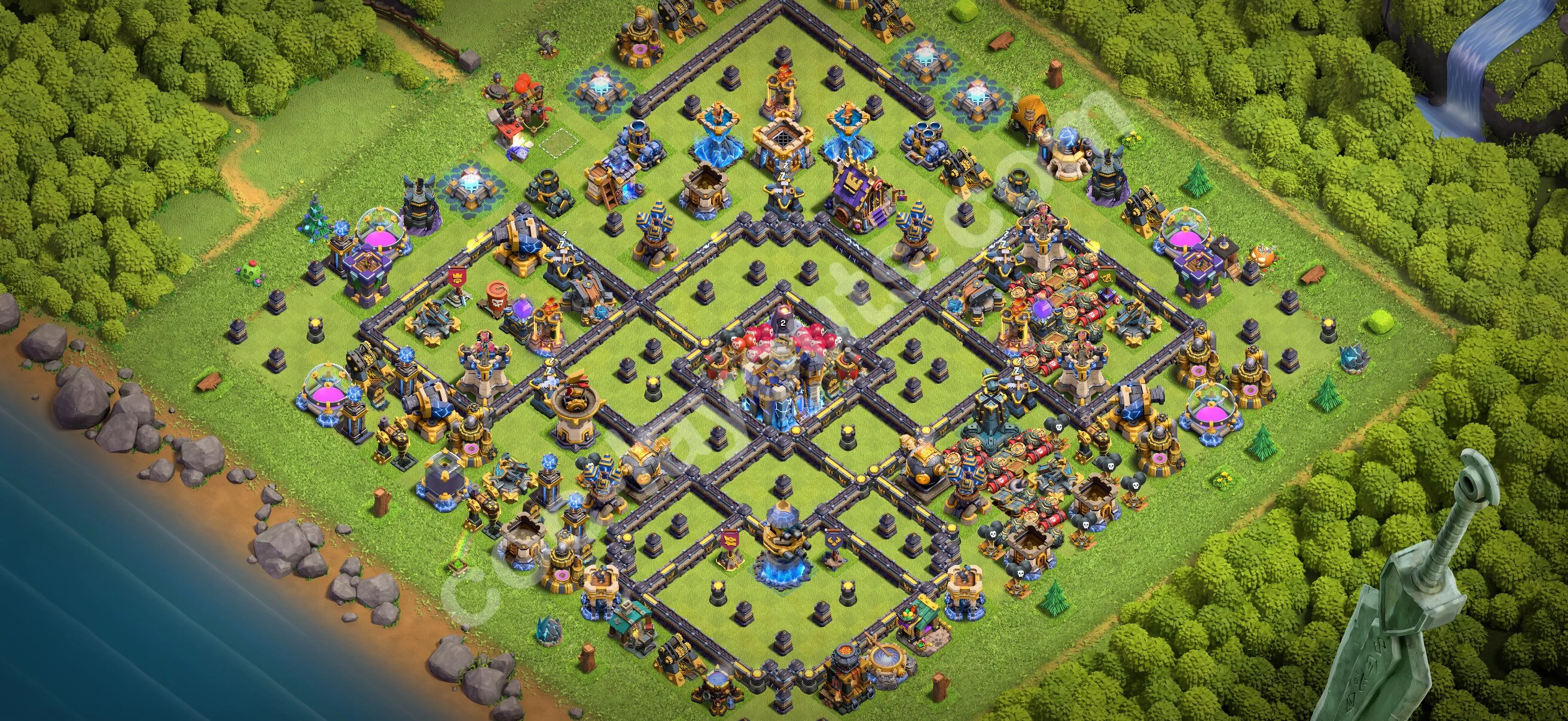 Anti 2 Stars Base TH18 with Link, Anti Everything - best plan / layout / design - Clash of Clans 2026 - (#69) — Obrona TH18