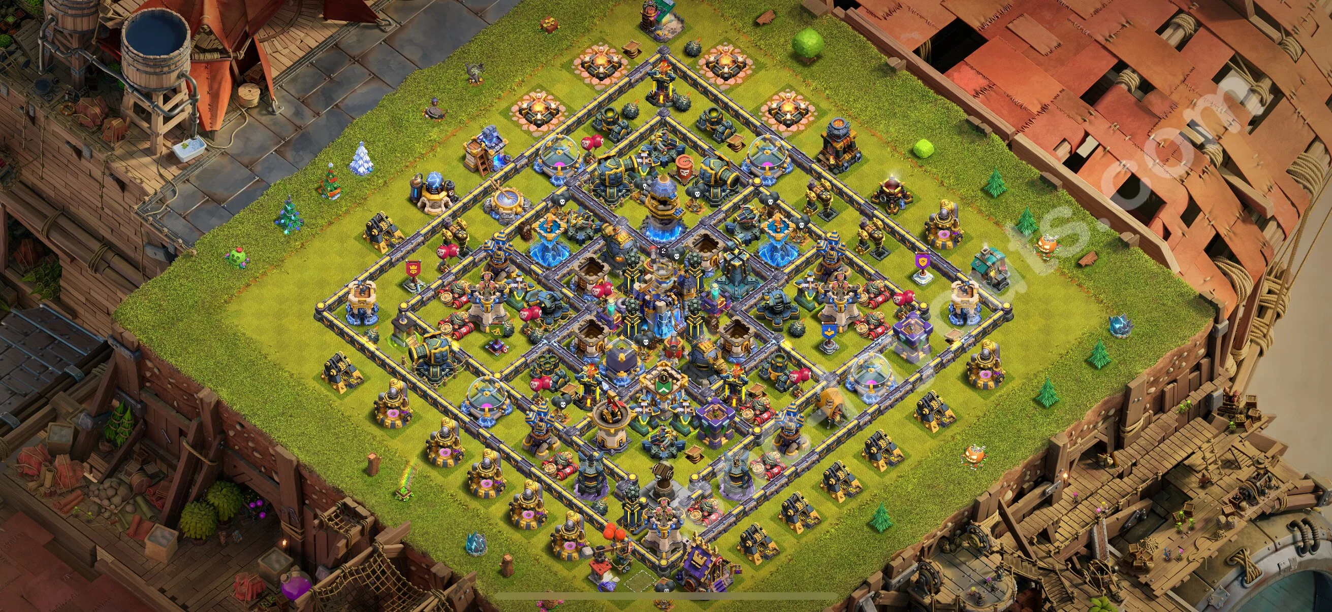 Defense (Trophy) Base TH18 with Link, Hybrid - plan / layout / design - Clash of Clans 2026 - (#7)