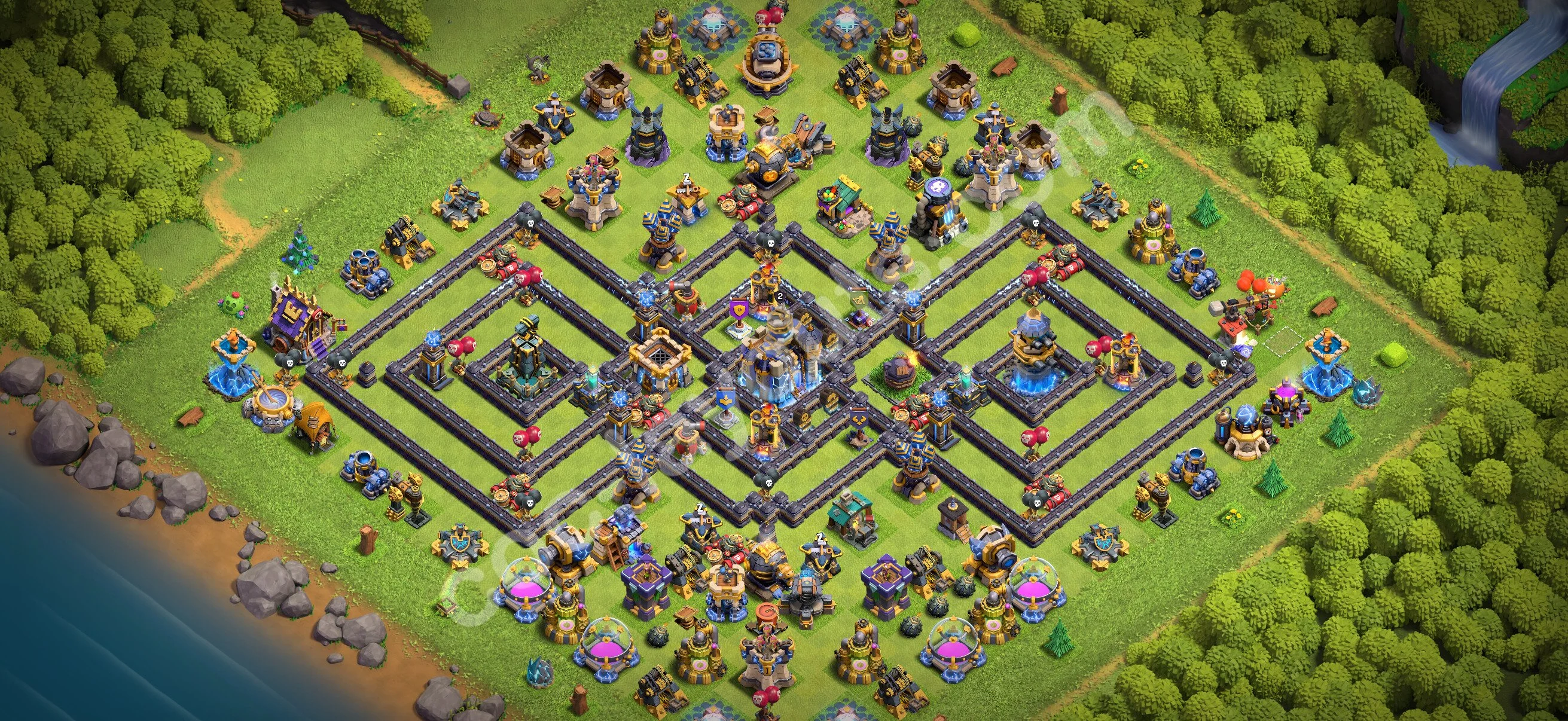 Defense (Trophy) Base TH18 with Link - plan / layout / design - Clash of Clans 2026 - (#74) — Défense TH18