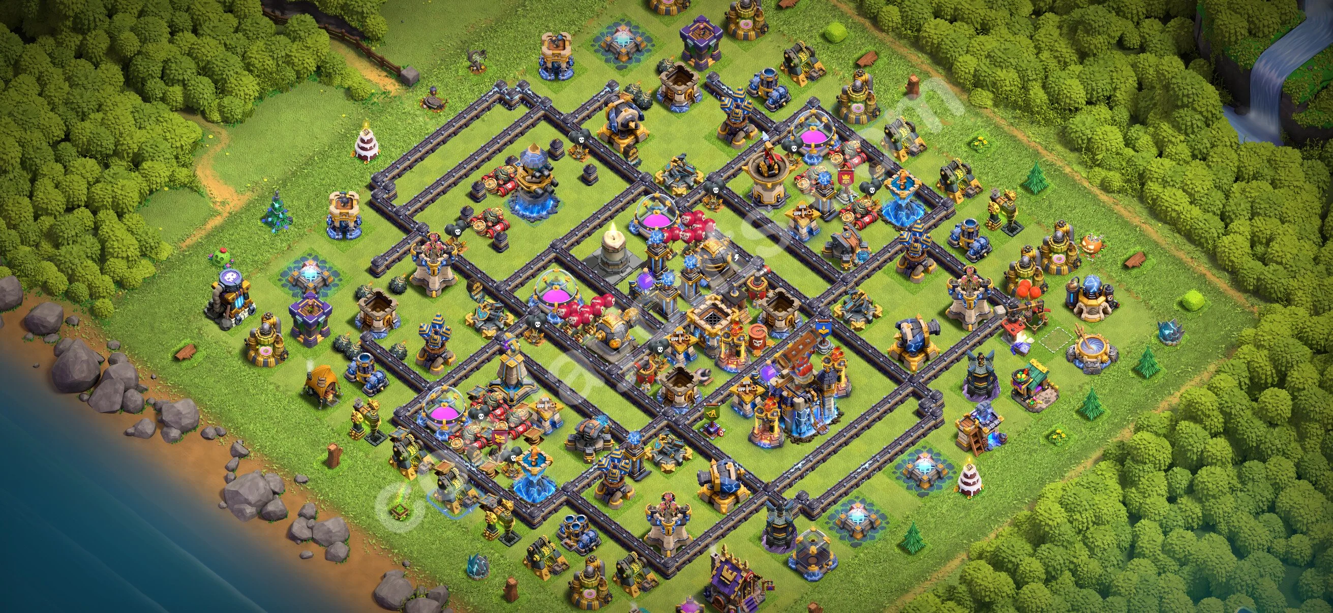Base TH18 with Link - Anti Dragon Defence Plan / Anti Air - Clash of Clans 2026 - (#80) — Défense TH18