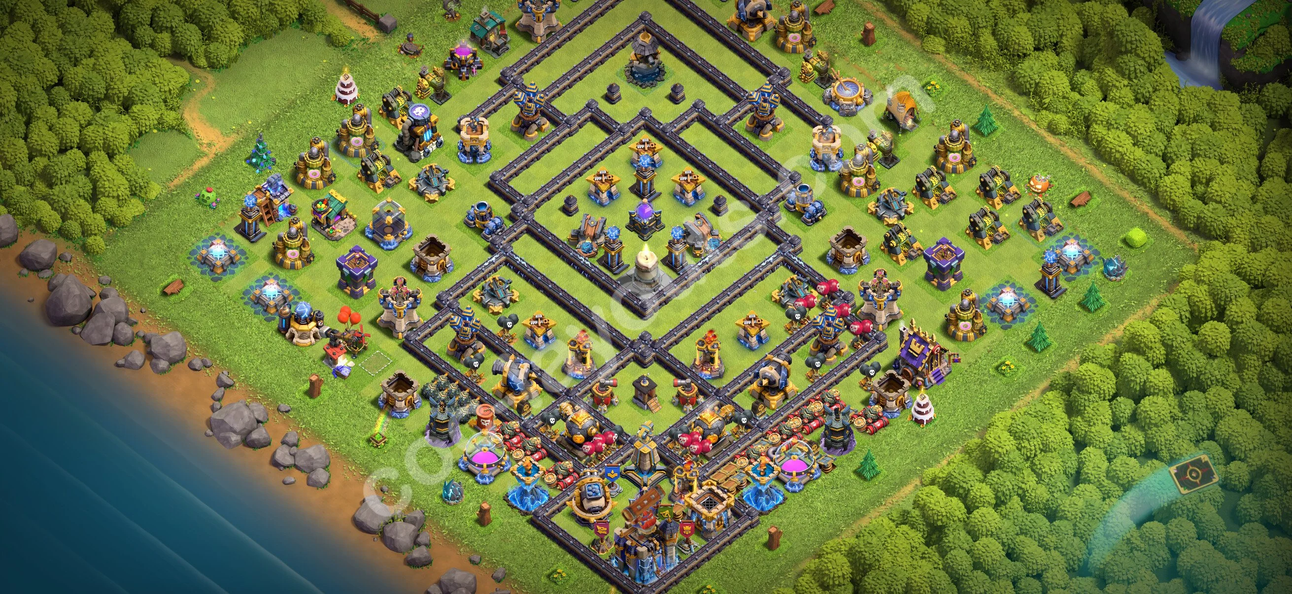 Anti 3 Stars Base TH18 with Link - best plan / layout / design - Clash of Clans 2026 - (#81) — Defense TH18