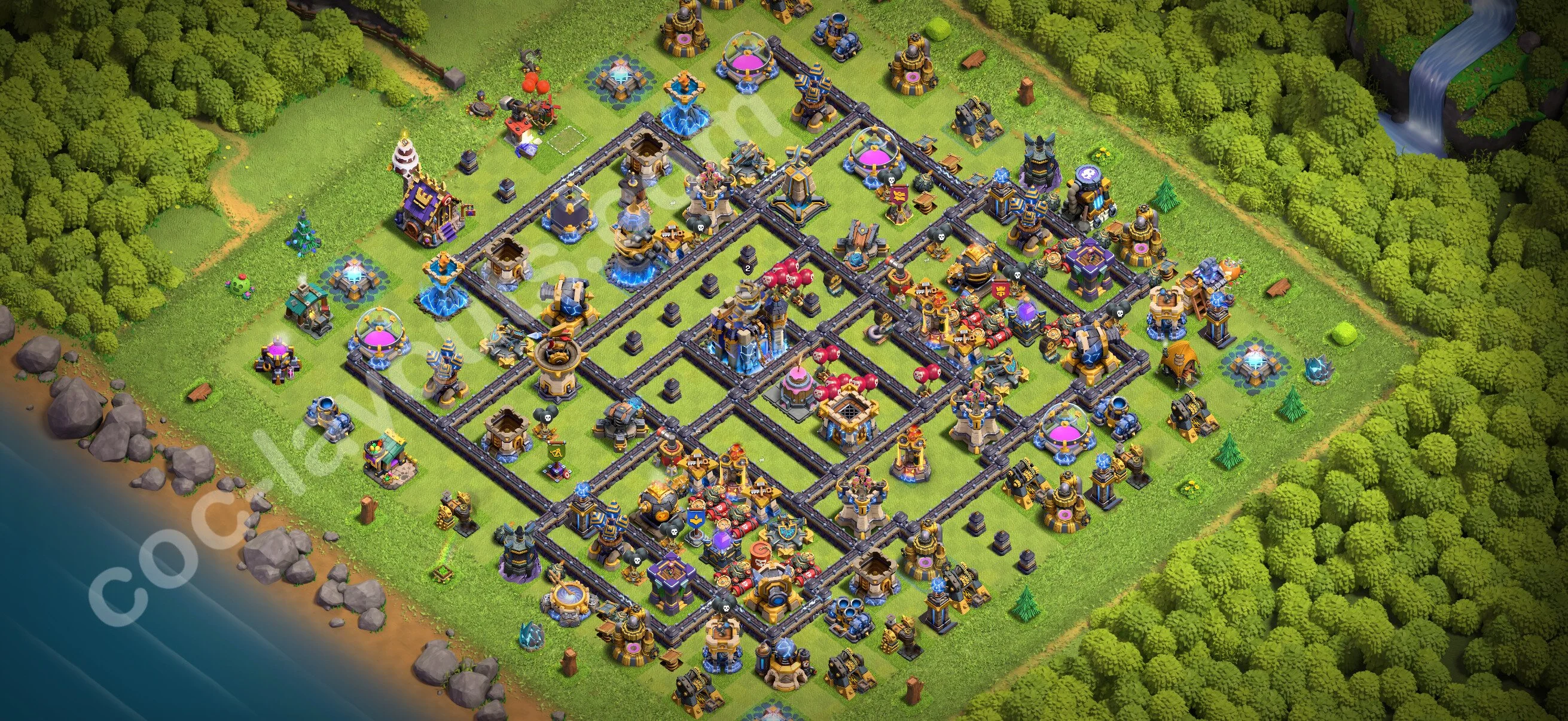 Anti 3 Stars Base TH18 with Link - best plan / layout / design - Clash of Clans 2026 - (#85) — Défense TH18