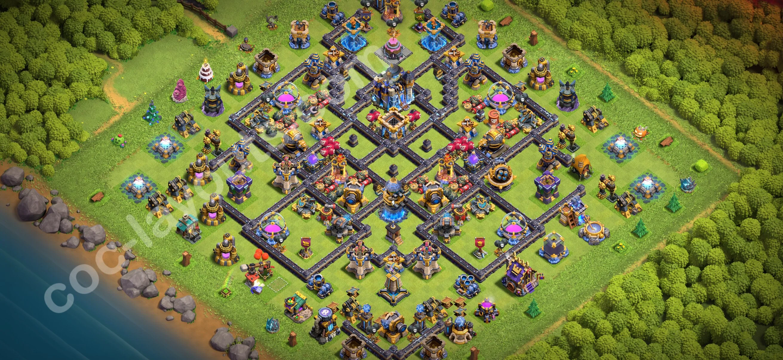 Base TH18 with Link - Anti Dragon Defence Plan / Anti Air - Clash of Clans 2026 - (#89) — Verdediging TH18