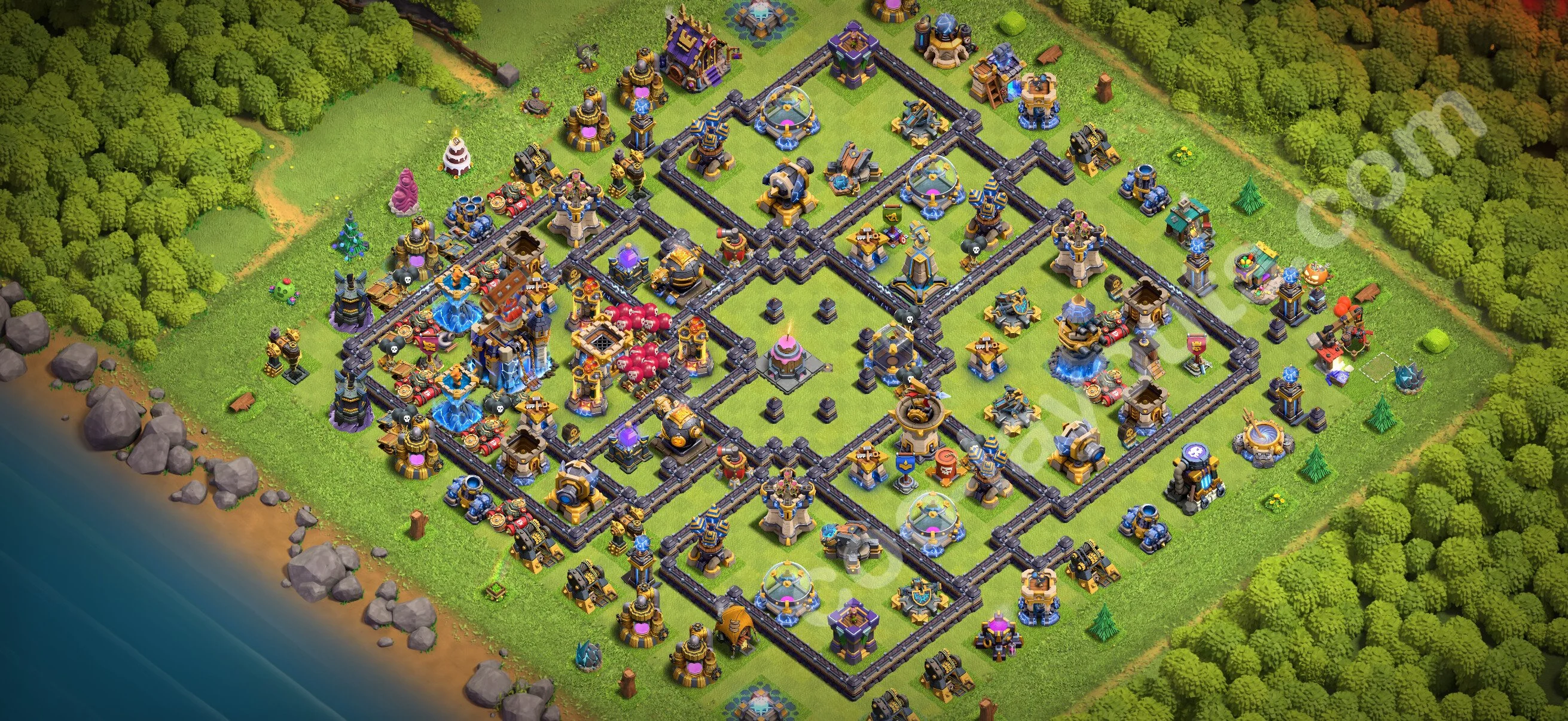 Anti 2 Stars Base TH18 with Link - best plan / layout / design - Clash of Clans 2026 - (#90) — Защита TH18