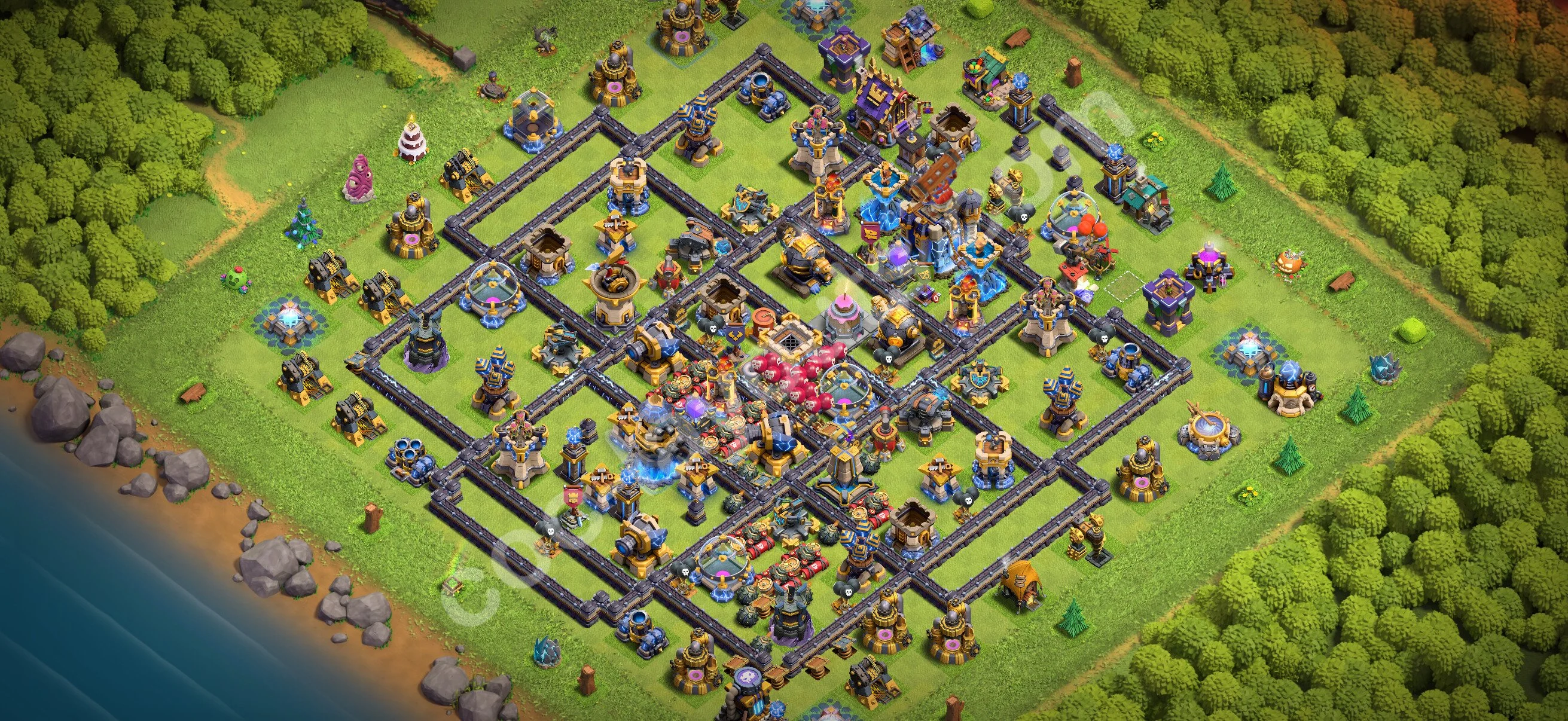 Anti 3 Stars Base TH18 with Link - best plan / layout / design - Clash of Clans 2026 - (#91) — Défense TH18
