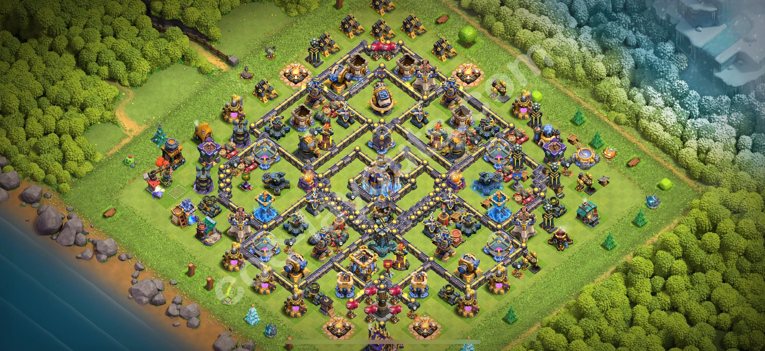 Farming Base TH18 with Link, Anti 3 Stars, Hybrid - plan / layout / design - Clash of Clans 2026 - (#17) — Farma TH18