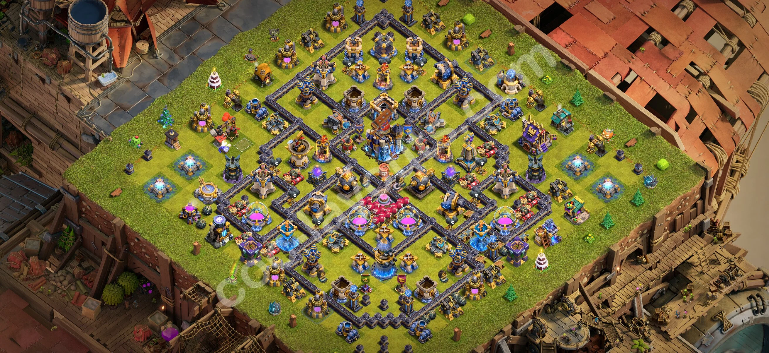 Farming Base TH18 with Link, Anti 3 Stars, Hybrid - plan / layout / design - Clash of Clans 2026 - (#22) — Farm TH18