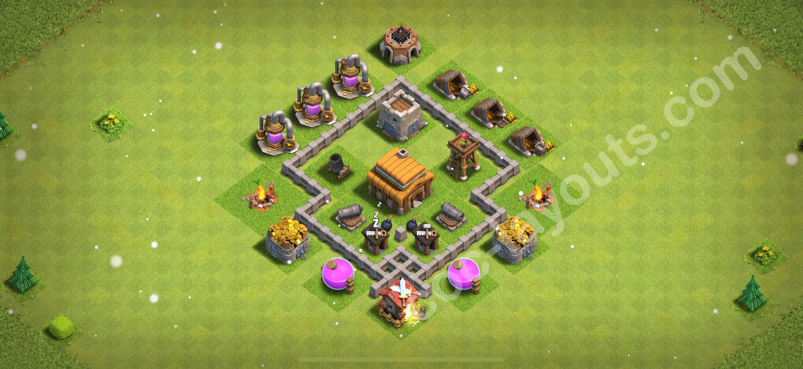 Anti 2 Stars Base TH3, Anti Everything - best plan / layout / design - Clash of Clans 2026 - (#90) — Защита TH3