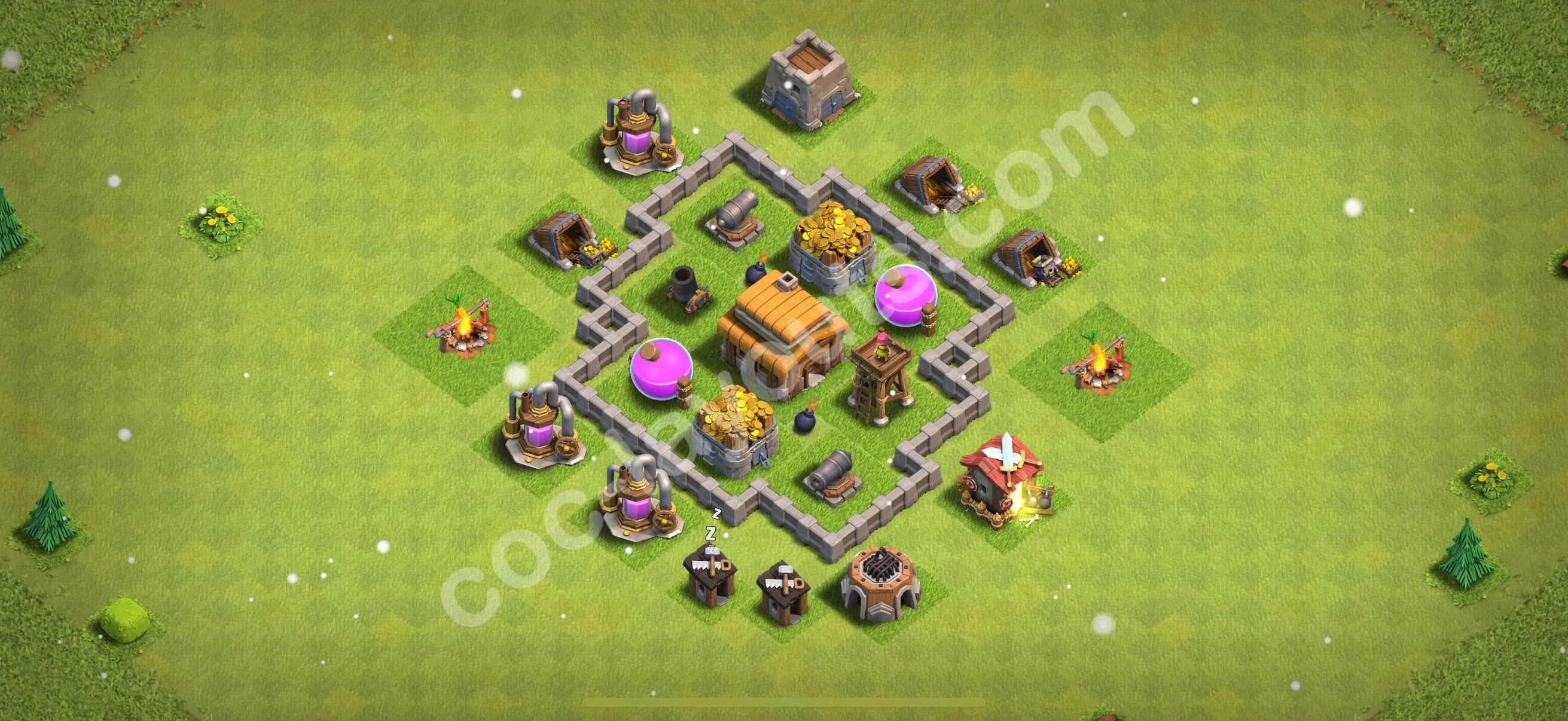 Defense (Trophy) Base TH3, Anti Everything - plan / layout / design - Clash of Clans 2026 - (#99) — Défense TH3