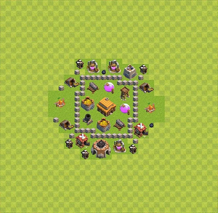 Defense (Trophy) Base TH3 - plan / layout / design - Clash of Clans - (#1)