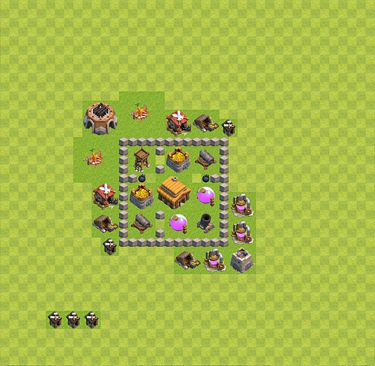 Defense (Trophy) Base TH3 - plan / layout / design - Clash of Clans - (#11) — Verteidigung TH3