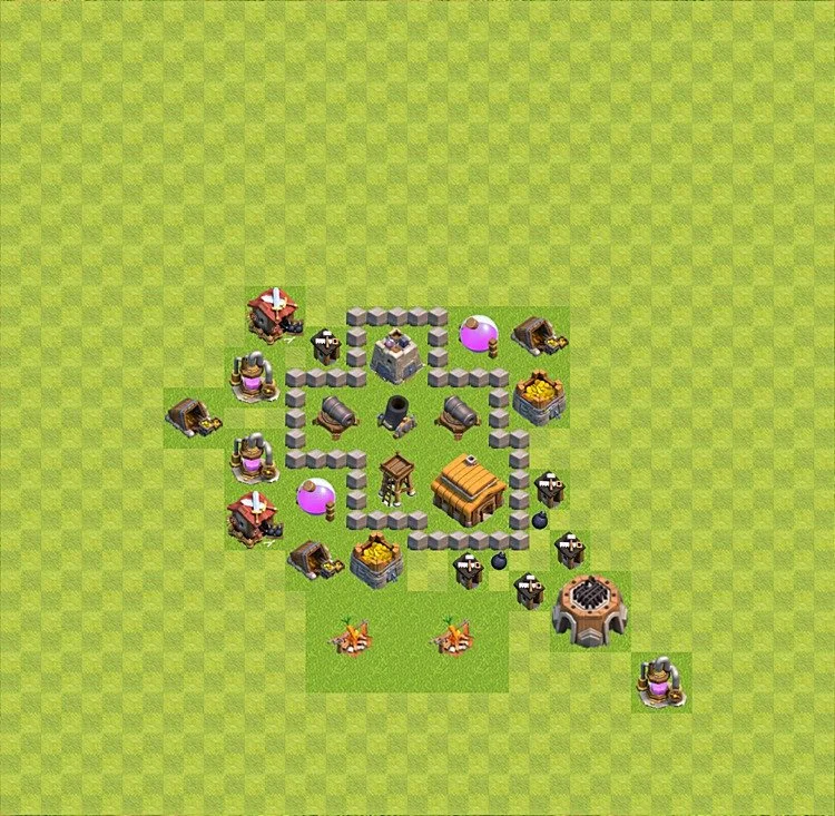 Defense (Trophy) Base TH3 - plan / layout / design - Clash of Clans - (#12) — Savunma TH3