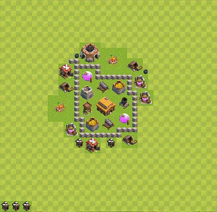 Defense (Trophy) Base TH3 - plan / layout / design - Clash of Clans - (#13) — Obrona TH3