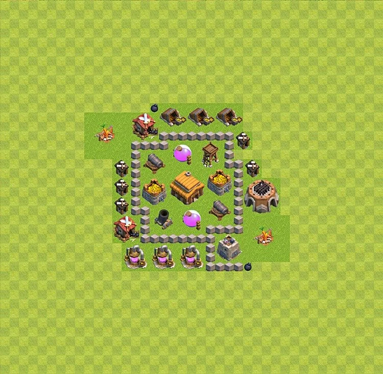 Defense (Trophy) Base TH3 - plan / layout / design - Clash of Clans - (#15) — Defense TH3