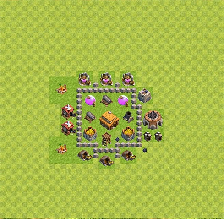 Defense (Trophy) Base TH3 - plan / layout / design - Clash of Clans - (#16) — Defesa TH3