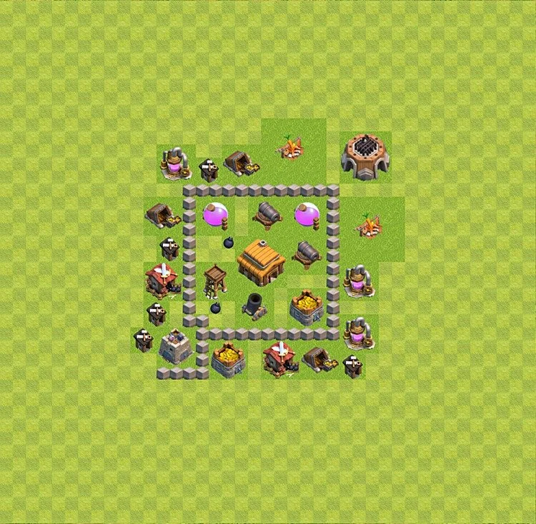 Defense (Trophy) Base TH3 - plan / layout / design - Clash of Clans - (#17) — Verdediging TH3