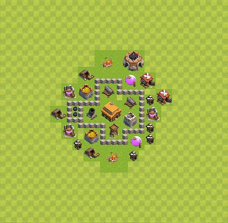 Defense (Trophy) Base TH3 - plan / layout / design - Clash of Clans - (#18) — Défense TH3