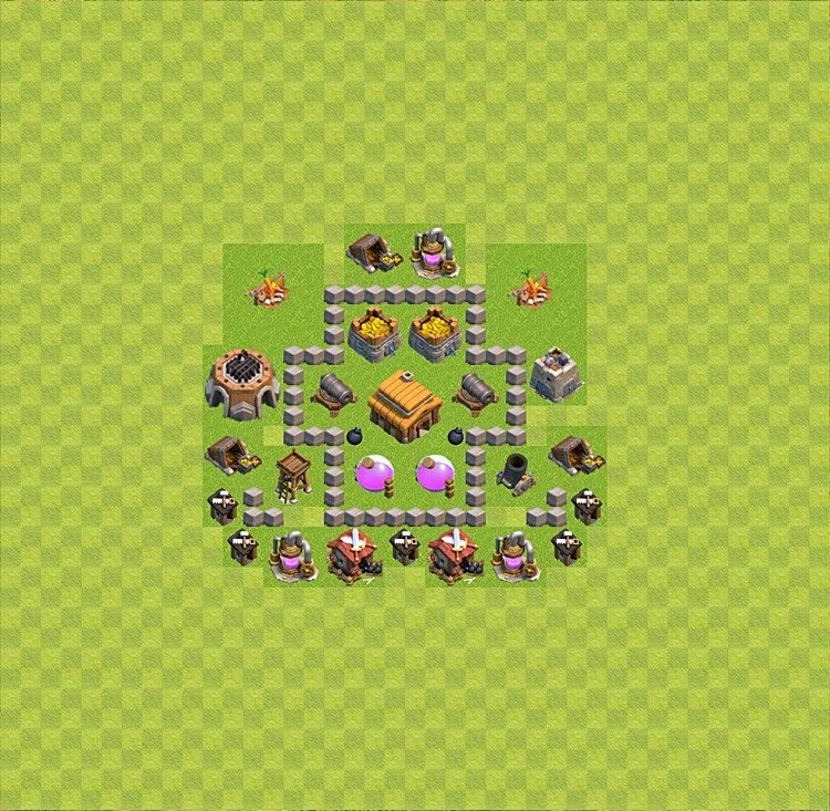 Defense (Trophy) Base TH3 - plan / layout / design - Clash of Clans - (#19) — Defense TH3