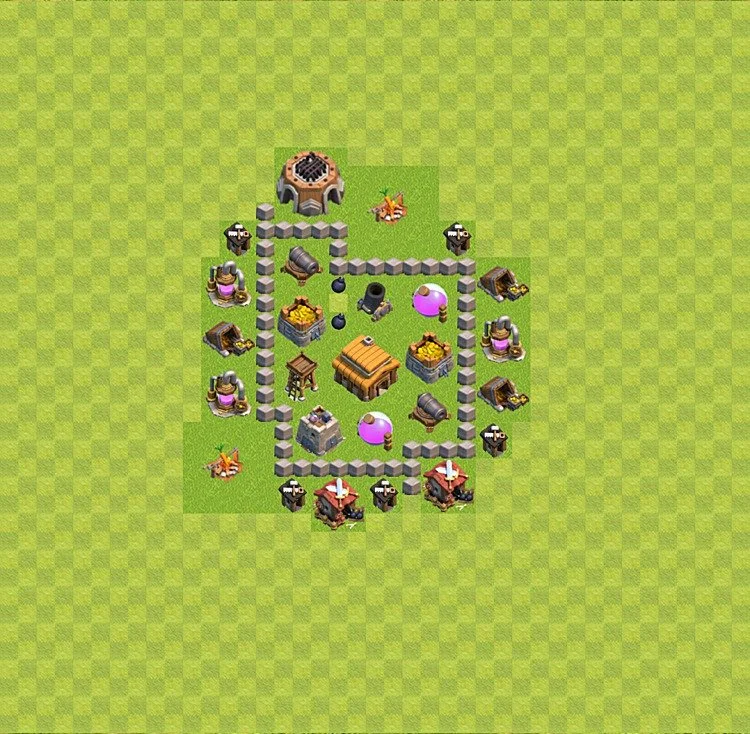 Defense (Trophy) Base TH3 - plan / layout / design - Clash of Clans - (#2)