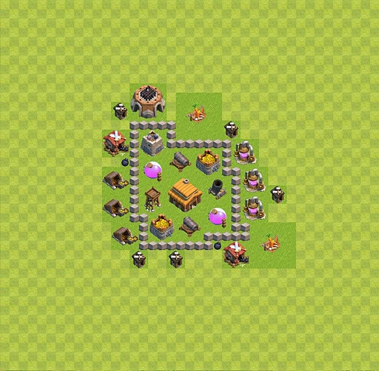 Defense (Trophy) Base TH3 - plan / layout / design - Clash of Clans - (#20) — Défense TH3