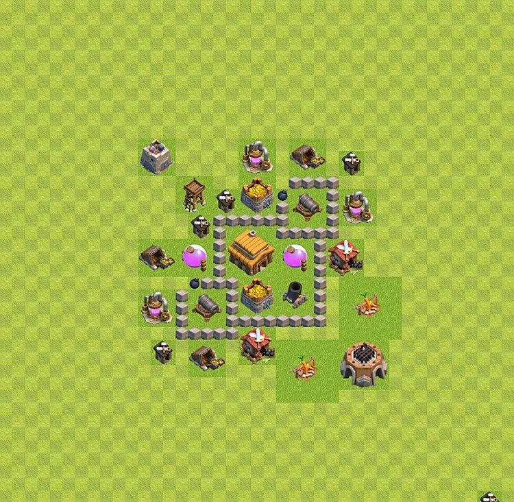 Defense (Trophy) Base TH3 - plan / layout / design - Clash of Clans - (#21) — Defense TH3