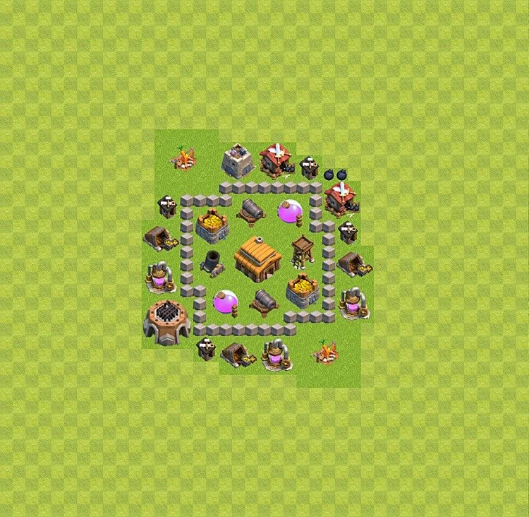 Defense (Trophy) Base TH3 - plan / layout / design - Clash of Clans - (#22) — Verdediging TH3