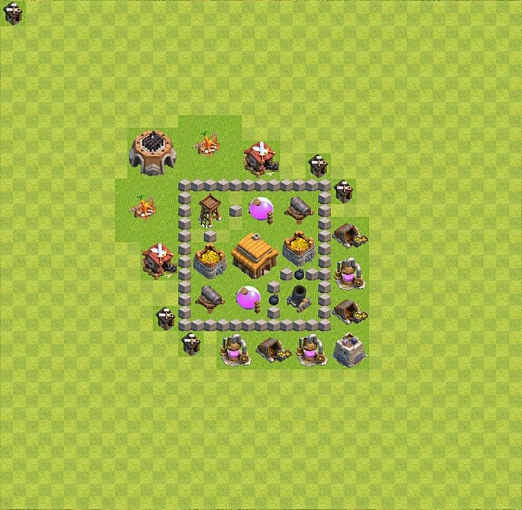 Defense (Trophy) Base TH3 - plan / layout / design - Clash of Clans - (#23) — Défense TH3
