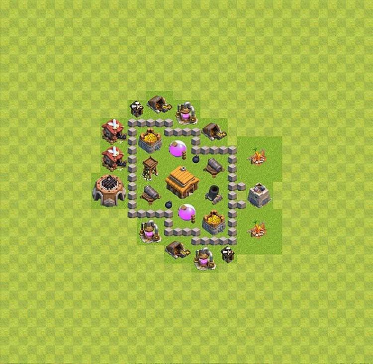 Defense (Trophy) Base TH3 - plan / layout / design - Clash of Clans - (#24) — रक्षा TH3