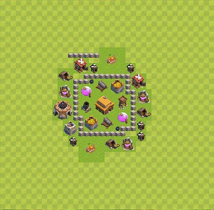 Defense (Trophy) Base TH3 - plan / layout / design - Clash of Clans - (#25) — Защита TH3