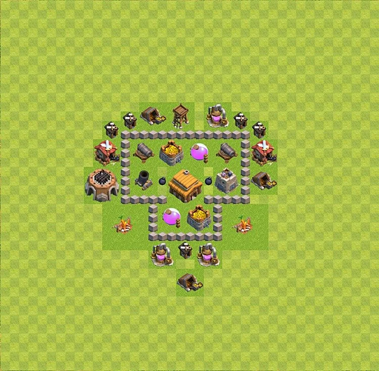 Defense (Trophy) Base TH3 - plan / layout / design - Clash of Clans - (#26) — Verdediging TH3
