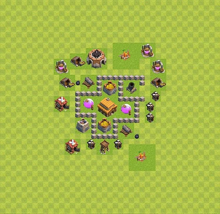 Defense (Trophy) Base TH3 - plan / layout / design - Clash of Clans - (#27) — Savunma TH3
