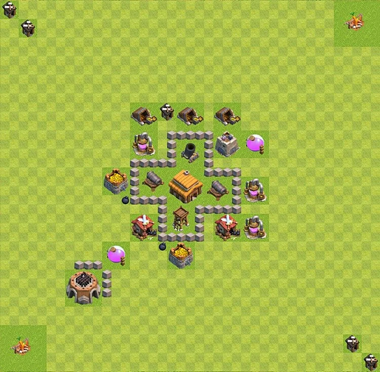 Defense (Trophy) Base TH3 - plan / layout / design - Clash of Clans - (#30) — Difesa TH3