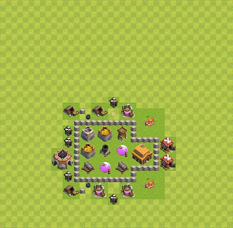 Defense (Trophy) Base TH3 - plan / layout / design - Clash of Clans - (#31) — Verteidigung TH3