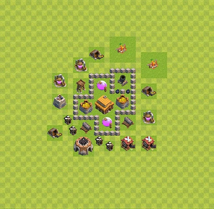 Defense (Trophy) Base TH3 - plan / layout / design - Clash of Clans - (#32) — Verdediging TH3