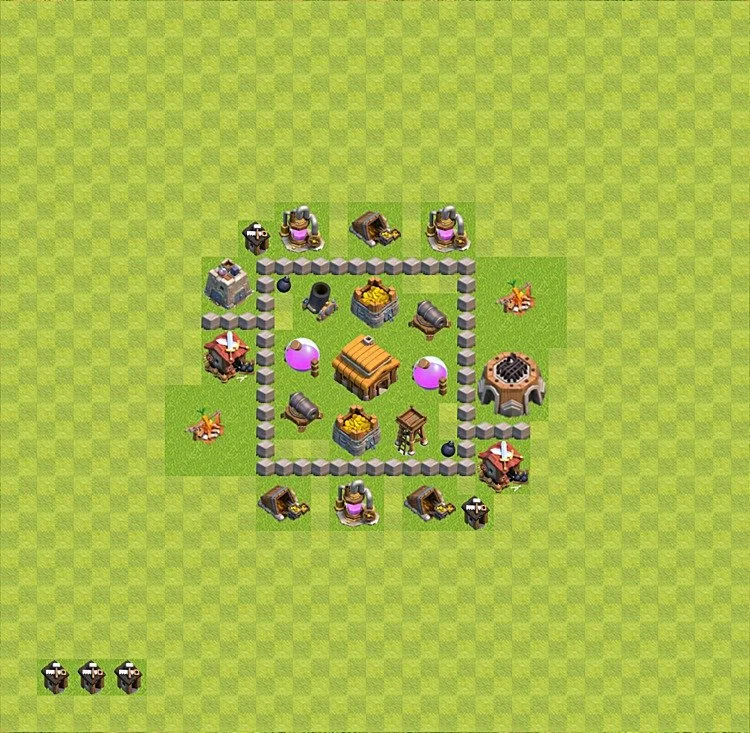 Defense (Trophy) Base TH3 - plan / layout / design - Clash of Clans - (#33) — Verdediging TH3